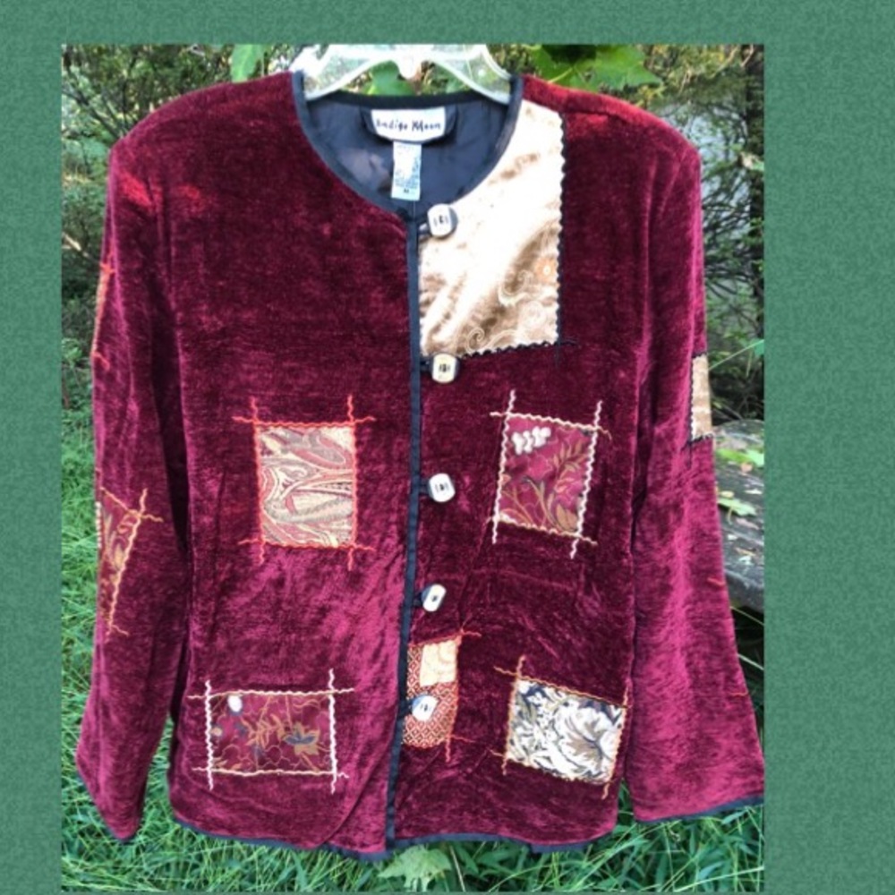 INDIGO MOON MERLOT VELOUR ARTISAN JACKET